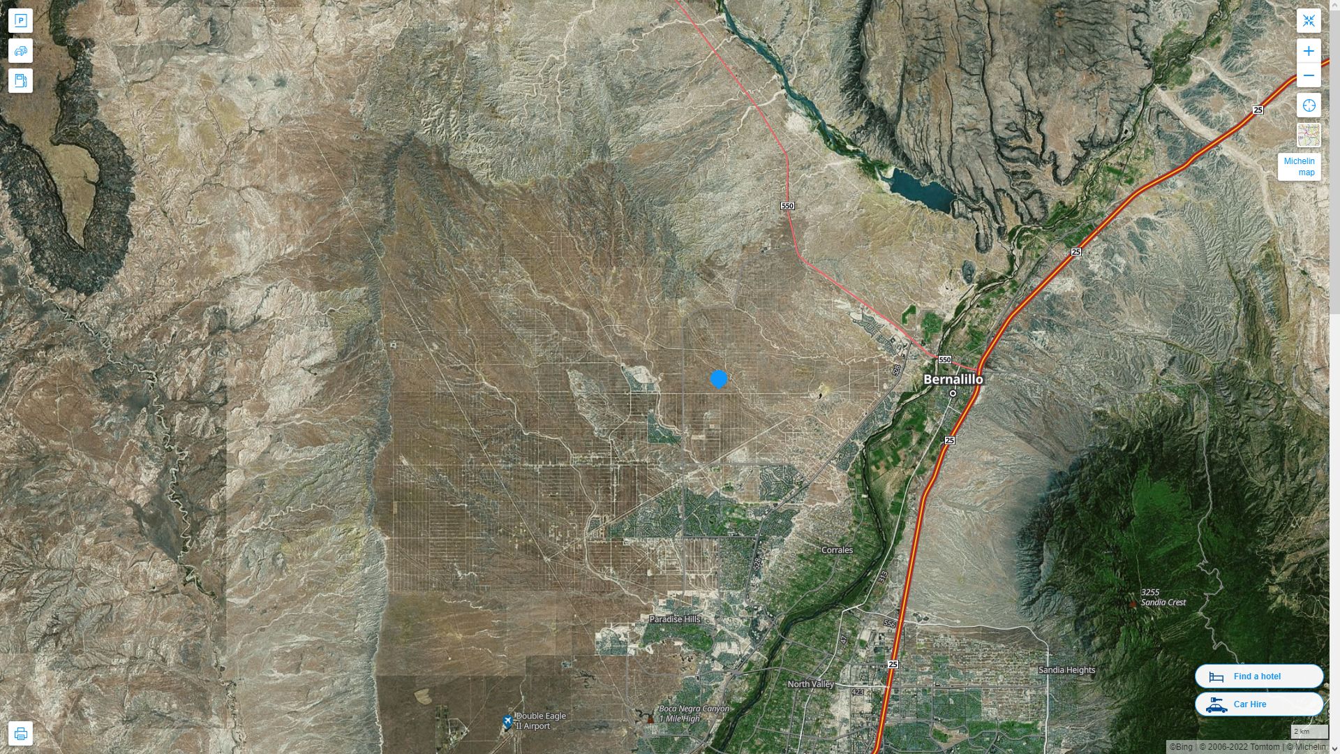 Rio Rancho New Mexico Highway and Road Map with Satellite View